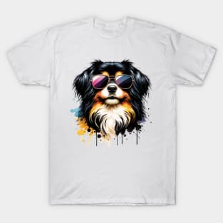 Tibetan Spaniel Wearing Sunglasses T-Shirt